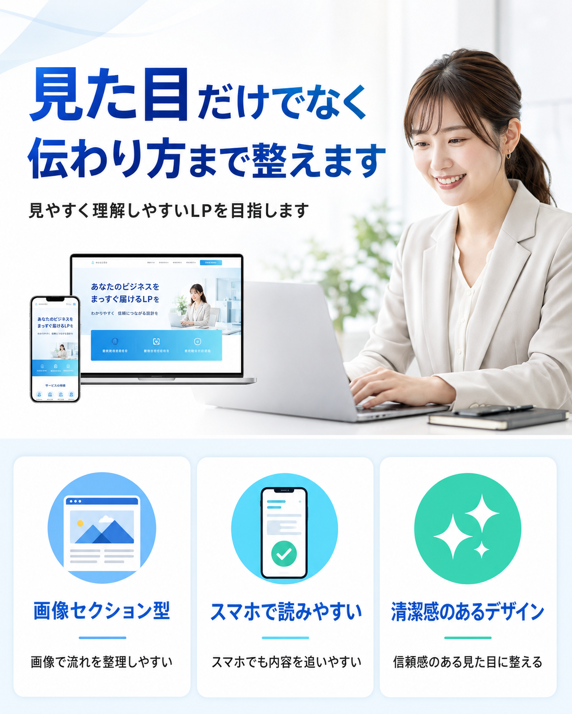見た目だけでなく伝わり方まで整えます