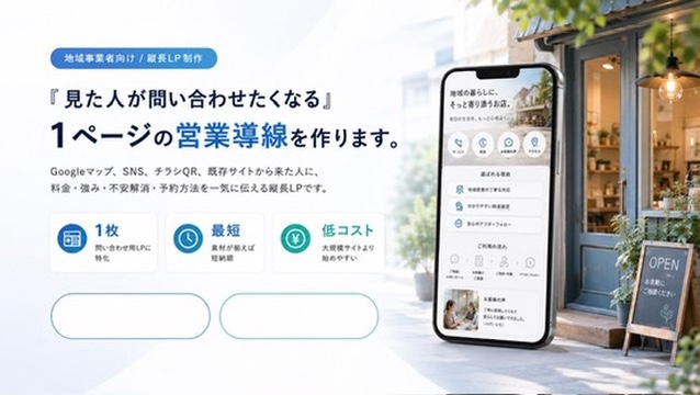 見た人が問い合わせたくなる1ページの営業導線を作ります