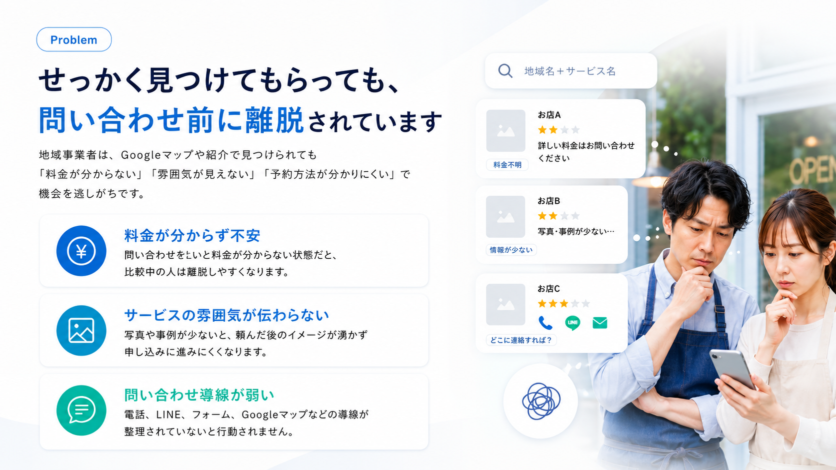 せっかく見つけてもらっても問い合わせ前に離脱されている課題